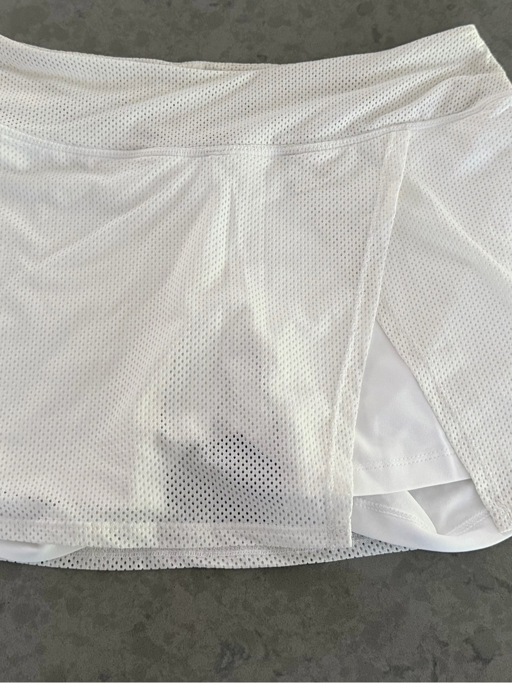 PRISMSPORT White Mesh Skater Skirt with Built-In Short Liner